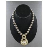 Heidi Daus Crystal & Faux Pearl Necklace