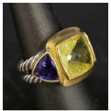 David Yurman Citrine & Tanzanite Ring