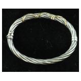 Sterling 18K Cable Bangle