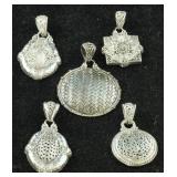 Lot of Five Sarda Sterling Pendant/Enhancers