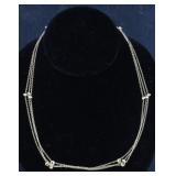 14K Diamond Triple Strand Necklace