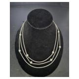 Judith Ripka Triple Strand Cubic Zirconia Necklace