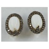 14K Angel Skin Coral & Chocolate Diamond Earrings