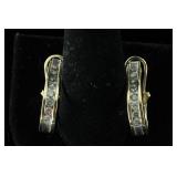 14K Diamond Hoop Pierced Earrings