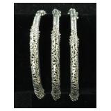 Three Sarda Sterling bangle Bracelets