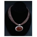 Barse Sterling Carnelian Pendant/Enhancer