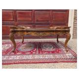 French Carved Walnut Coffee Table ï¿½ Floral Marquet
