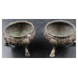 Pair of Silver Salt Cellars; (Marked SM with a Lio