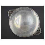 12-1/4" Diameter ornate grape handled Sterling Tra