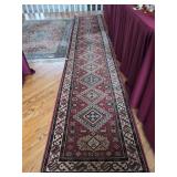 Persian Hamadan-Style Runner ï¿½ Rose-Red Ground wit