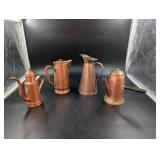Group of Copper Dispensers, Syrup, Coffee Pots