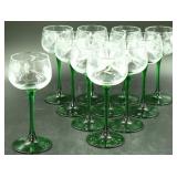 Eleven Pieces of  Luminarc Etched Stemware