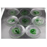 Eight Handmade 8.5" Diameter Art Glass Plates