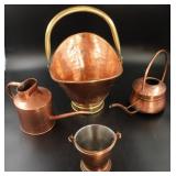Two Copper Pails & Two Sprinkling Cans