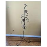 Wrought Iron & Copper Leaf 58" Tripod Base Sculptu