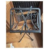 Ornate Wrought Iron Folding Book / Music Stand wit