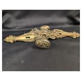 Ornate Brass Door Knob Set with Backplates