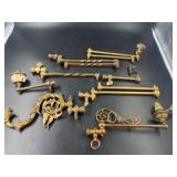 Collection of Brass Swing Arm gas Lamp Brackets an