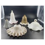 Lot of 5 Victorian lamp smoke bells
