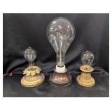 Collection of Three Antique Large Display Light Bu