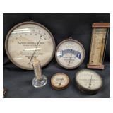 Collection of Six Advertising Thermometers and Wea