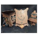 Lot of Three Carved Eastlake Wall Display Shelves