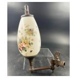 Victorian Gas Light Fixture with Hand-Painted Milk