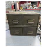 Pronto Metal Four Drawer Storage Cabinet Filled wi