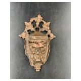 Cast Metal Green Man Match Holder Wall Mount