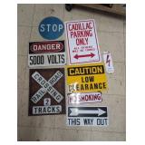 Assorted Collection of Metal Safety, Parking, and