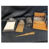 Collection of Office Accessories Including Desk Or