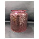 Cranberry Ribbed Glass Lamp Shade