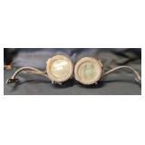 Pair of Brass Headlights with Mounting Brackets an