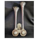 Dual Trumpet Chrome Air Horn Assembly with Mountin
