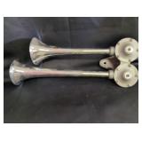 Dual Trumpet Air Horn Assembly Chrome Plated
