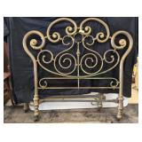 Ornate Brass Scrollwork Bed Frame with Headboard,