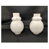 Pair of White Milk Glass Gas Lamp Chimneys