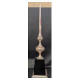 Modern Silvertone Obelisk Sculpture