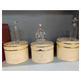 Three Diamonds & Pearls Crystal Perfume Bottles