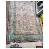 Signed Persian Floral Medallion Area Rug, 74'x48'