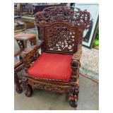 Chinese Carved Hardwood Dragon Armchair, 25'x31'x4