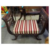 Regency-Style Carved Mahogany-Finish Window Bench