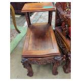 Chinese Carved Hardwood Dragon Step End Table, 14'