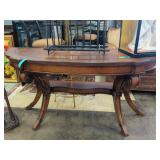 Regency-Style Figured Wood Console Table with Band