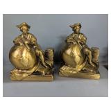 Two Pairs of Vintage Brass Bookends