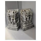 Pair of Chinese Carved Hardstone Bird & Gourd Book