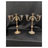 Pair of Gorham Sterling Silver weighted branch can