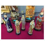 Five Chinese Cloisonne Enamel Immortal & Court Fig