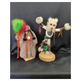 Two Southwest Kachina-Style Figures with Furs & Fe