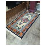 Tibetan-Style Hand Knotted Wool Rug with Chinese M